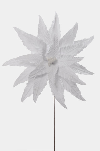 23.5" Velvet Poinsettia Stem White