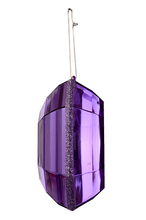 6" Acrylic Square Precious Gem Ornament Purple