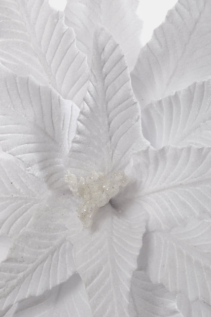 23.5" Velvet Poinsettia Stem White