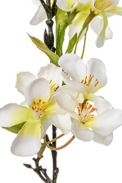 35" Silk Cherry Blossom Spray White