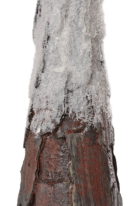 17&quot; Bark Cone Tree With Snow Brown/White