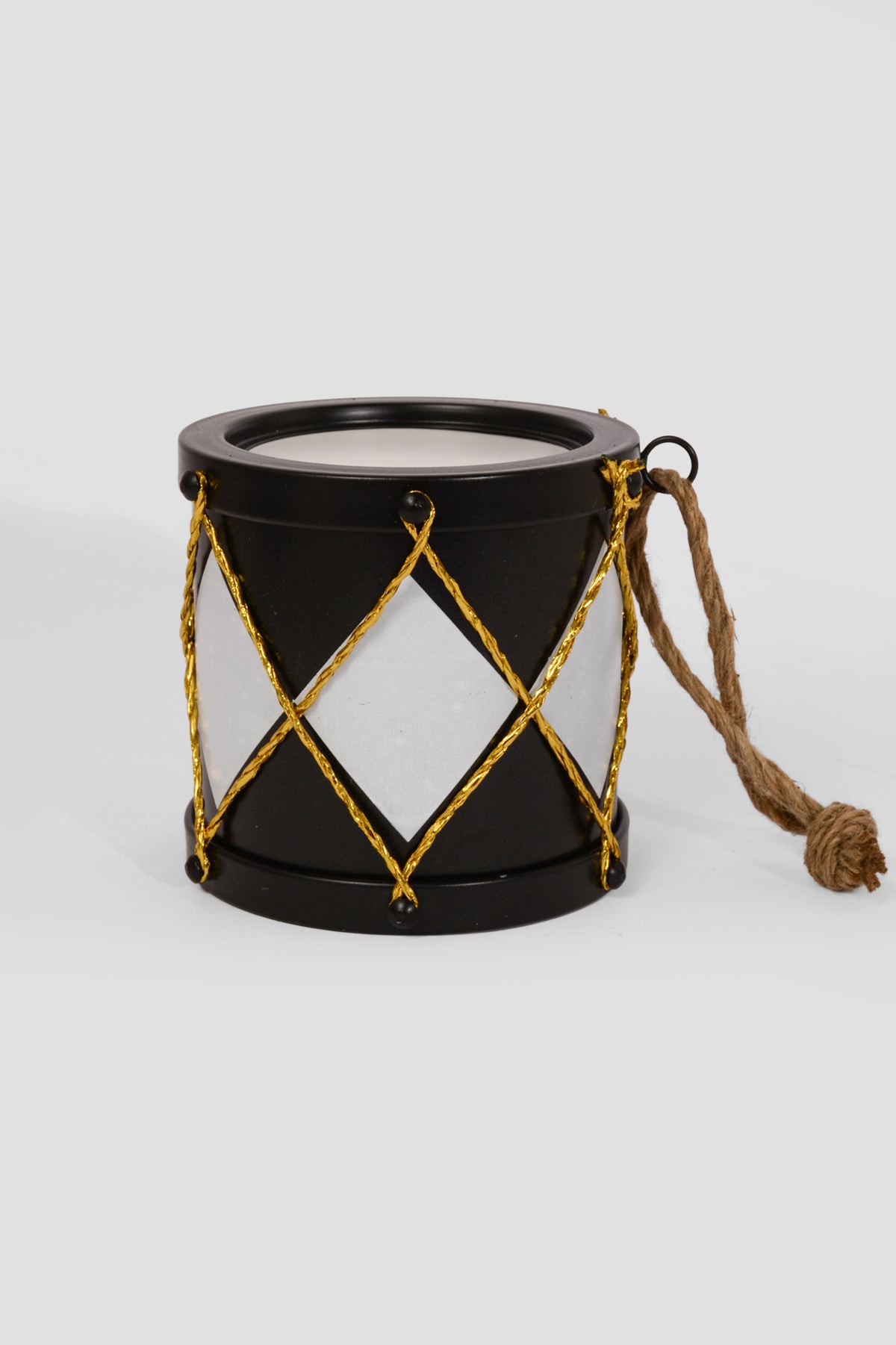6" Drum Ornament Black/White