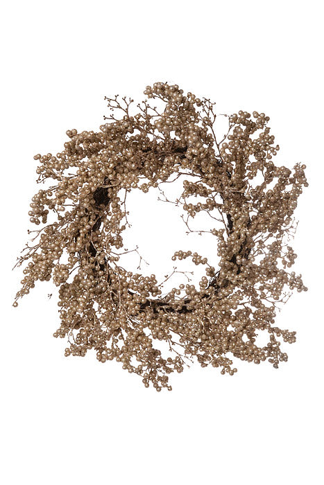 28" Glamour Berry Wreath Gold Glitter