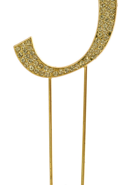 4.75" Rhinestone Monogram Letter "P" Gold