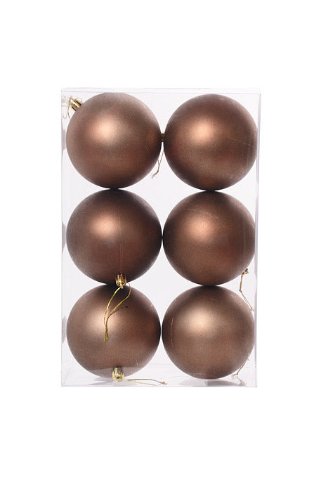100Mm Plastic Ball Matte Chocolate Pkg/6
