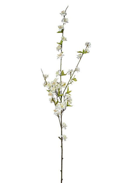 47" Silk Cherry Blossom Spray White