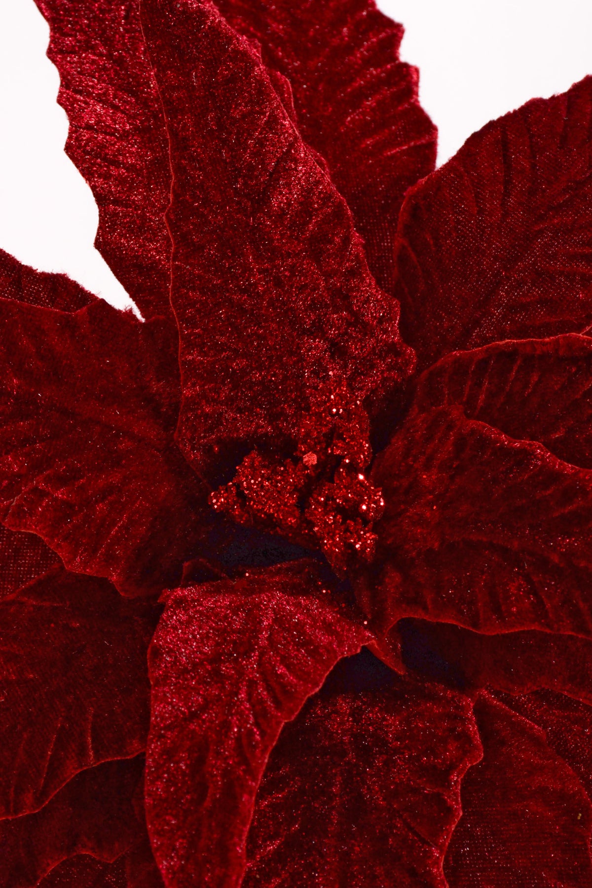 23.5" Velvet Poinsettia Stem Burgundy