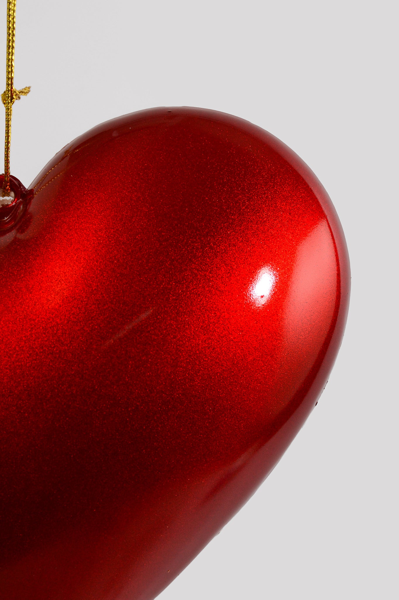 8" Plastic Heart Ornament Red