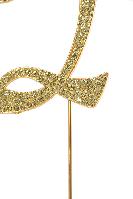 4.75" Rhinestone Monogram Letter "Q" Gold