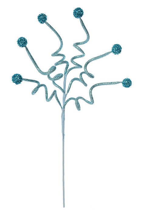 29.5" Glitter Ball Ornament Spray Light Blue