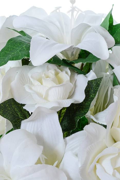 13&quot; Silk Rose/Lily Wedding Bush White