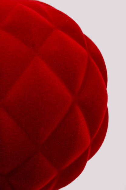 6" Flocking Ball Ornament Red Bx/2