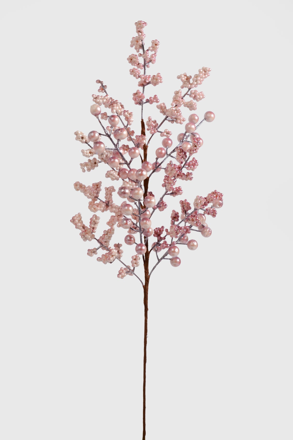 24" Metallic Berries Stem White/Pink