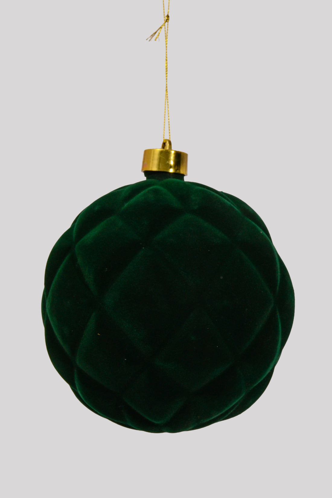 6" Flocking Ball Ornament Green Bx/2