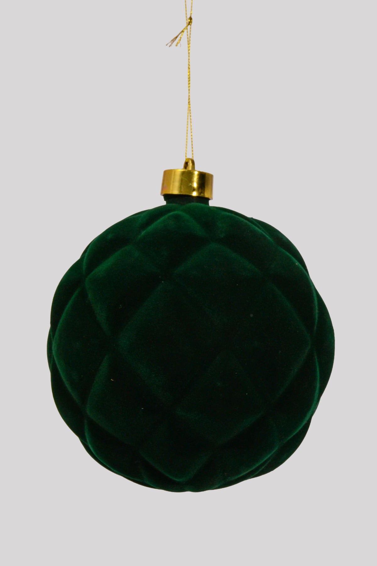 6" Flocking Ball Ornament Green Bx/2