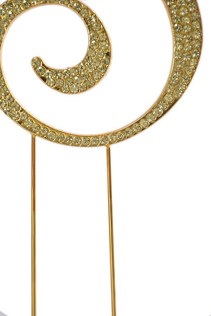 4.75" Rhinestone Monogram Letter "S" Gold