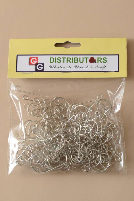 1.75" Swirl Hanging Hook Silver Pkg/72