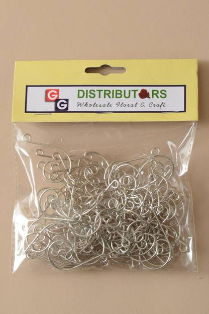 1.75" Swirl Hanging Hook Silver Pkg/72