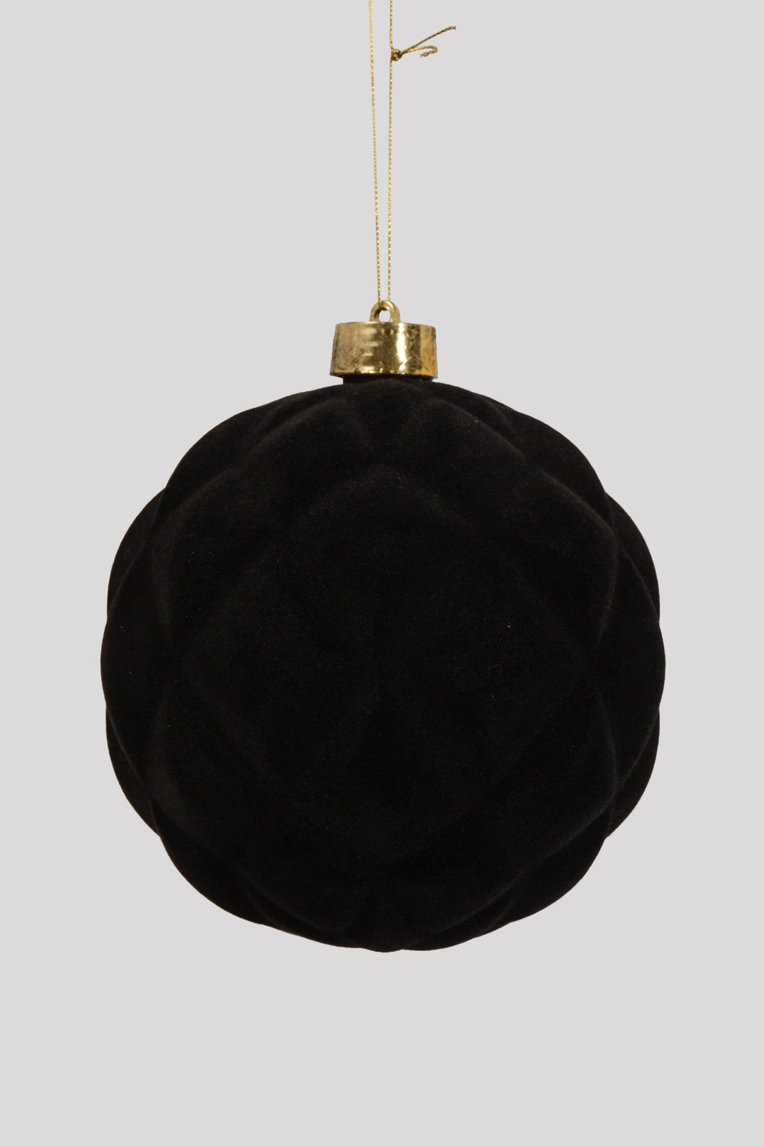 6" Flocking Ball Ornament Black Bx/2