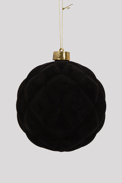 6" Flocking Ball Ornament Black Bx/2