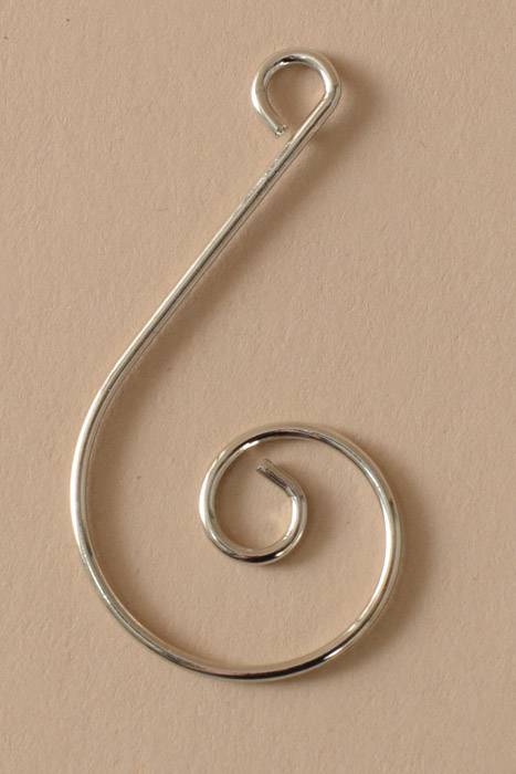 1.75" Swirl Hanging Hook Silver Pkg/72