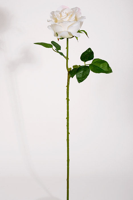 24.5" Silk Rose Spray White
