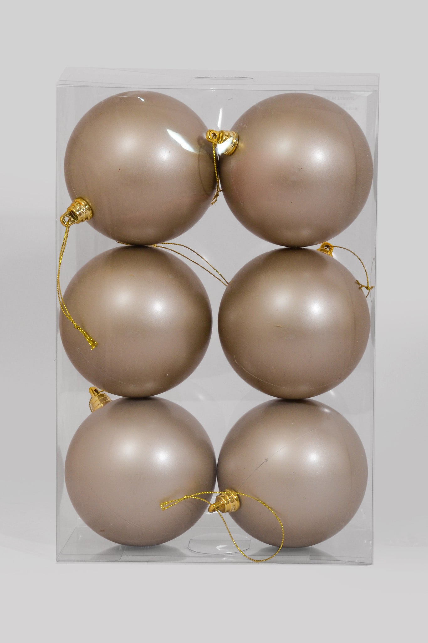 100MM Ornament Ball Bx/6 Matte Champagne