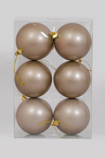 100MM Ornament Ball Bx/6 Matte Champagne