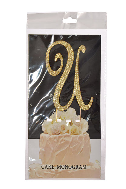 4.75" Rhinestone Monogram Letter "U" Gold