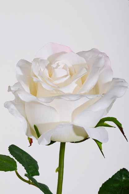 24.5" Silk Rose Spray White