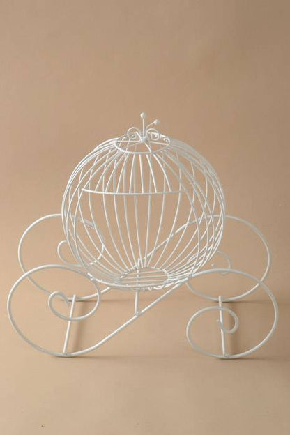 15" X 14" Metal Cinderella Cart White