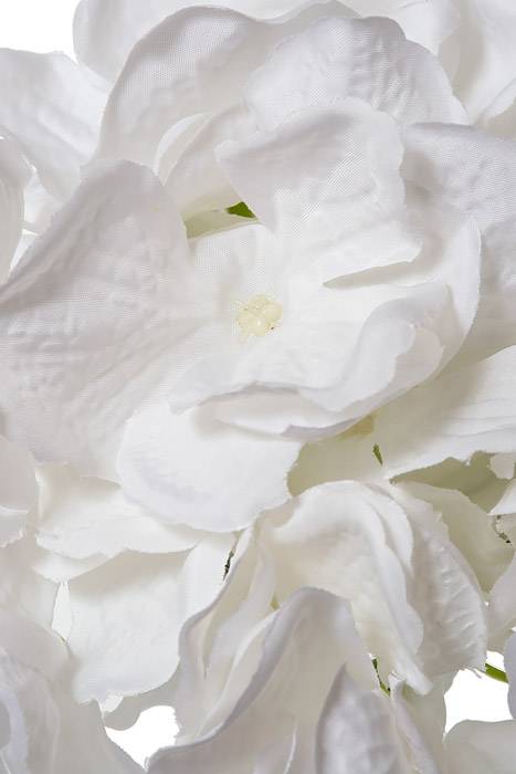 9" Silk Hydrangea Pick White