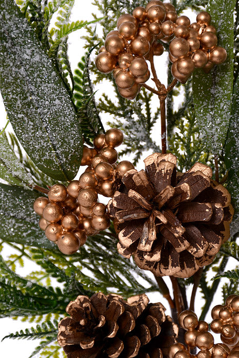 16" Berry Cone Fern Pick Gold/Green