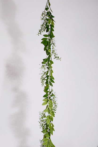 6Ft Artificial Wisteria Garland White