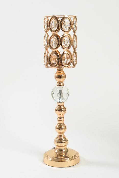 22" Crystal Candle Holder Stand Gold