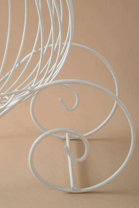 15" X 14" Metal Cinderella Cart White