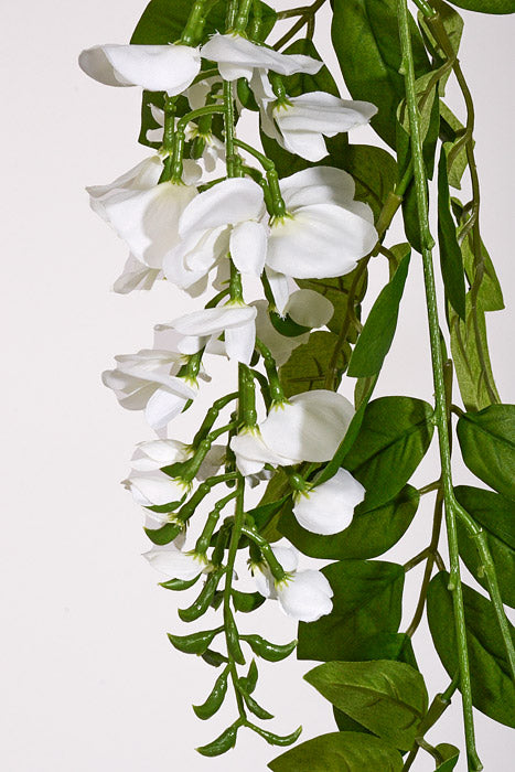 6Ft Artificial Wisteria Garland White