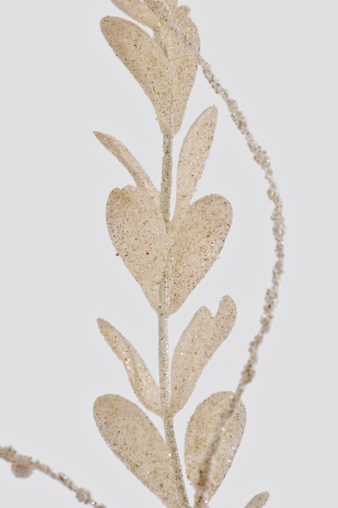 30" Glitter Berries Leaves Stem Cream