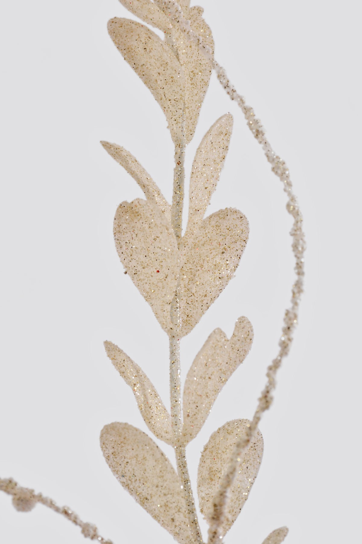 30" Glitter Berries Leaves Stem Cream