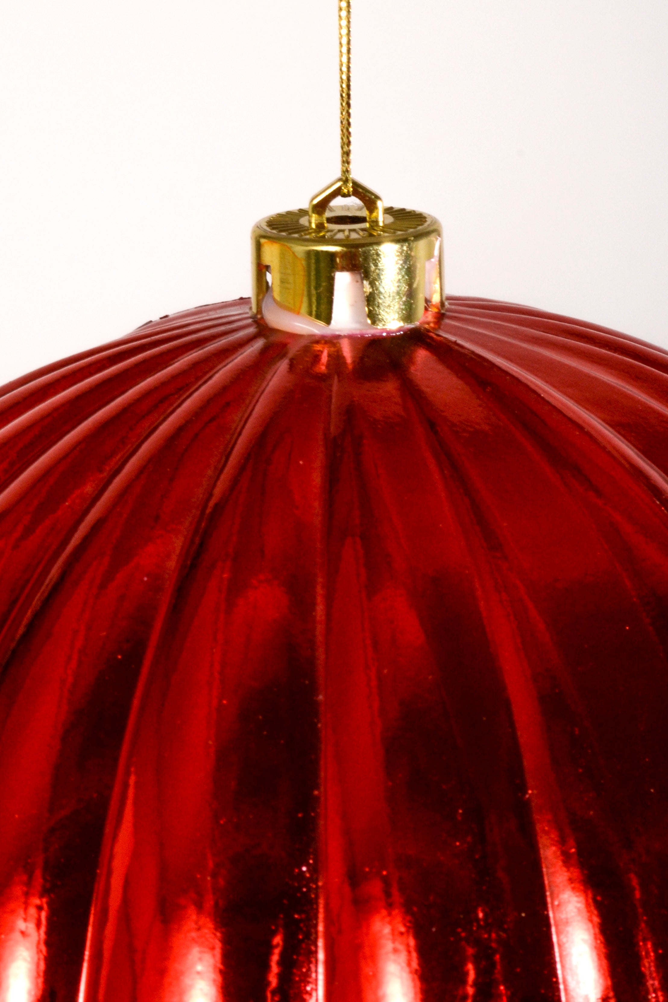 200Mm Shiny Pumpkin Ball Ornament Red