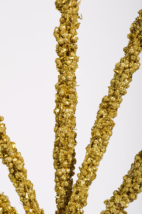24" Glitter Foxtail Grass Spray Gold