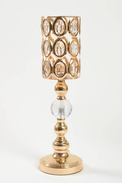19" Crystal Candle Holder Stand Gold