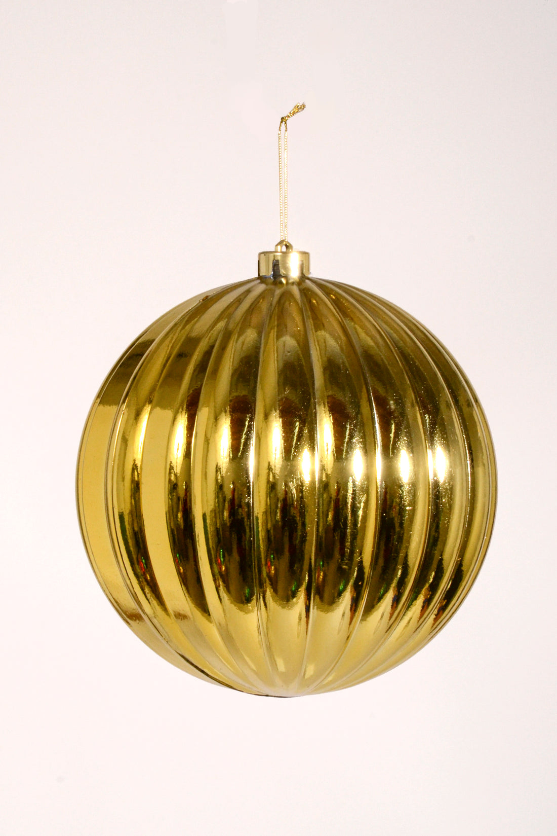 200Mm Shiny Pumpkin Ball Ornament Gold