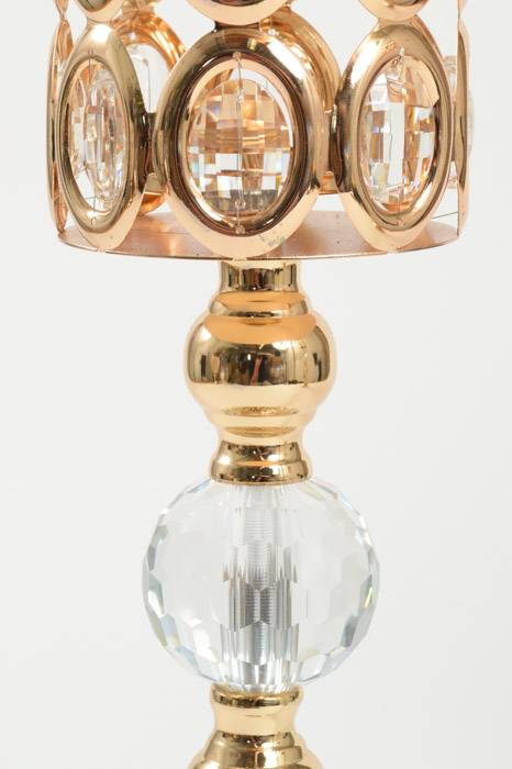 19" Crystal Candle Holder Stand Gold