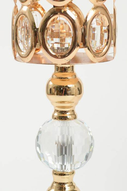 19" Crystal Candle Holder Stand Gold