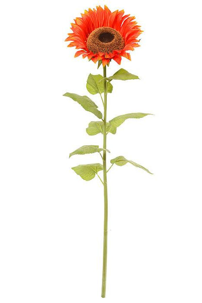 57" Giant Silk Sunflower Spray Orange