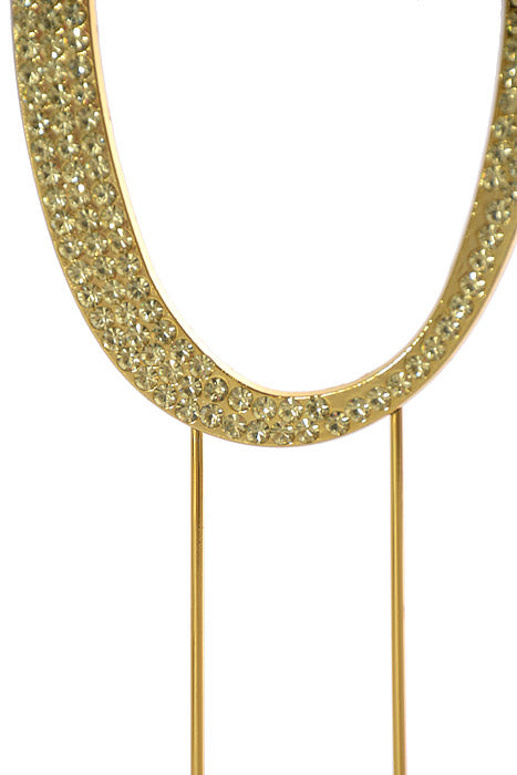 4.75" Rhinestone Monogram Letter "V" Gold