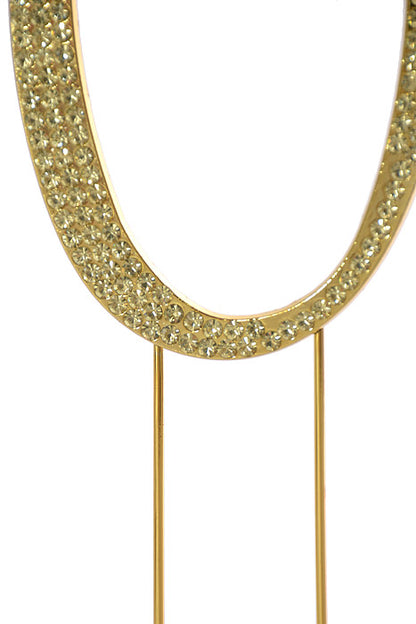 4.75" Rhinestone Monogram Letter "V" Gold