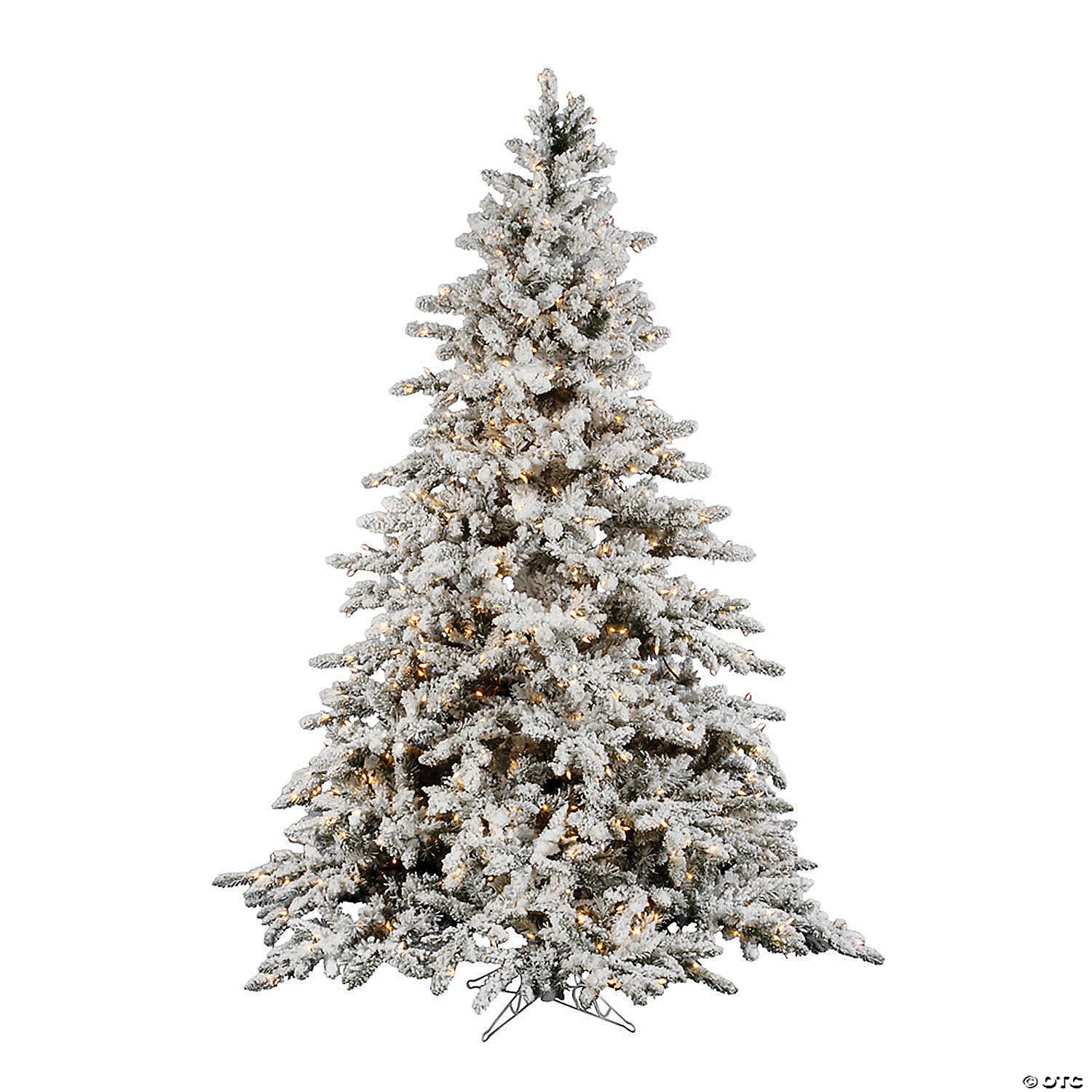 7.5Ft X 62" Flocked Pine Tree With Multi Function Led Lights Snow