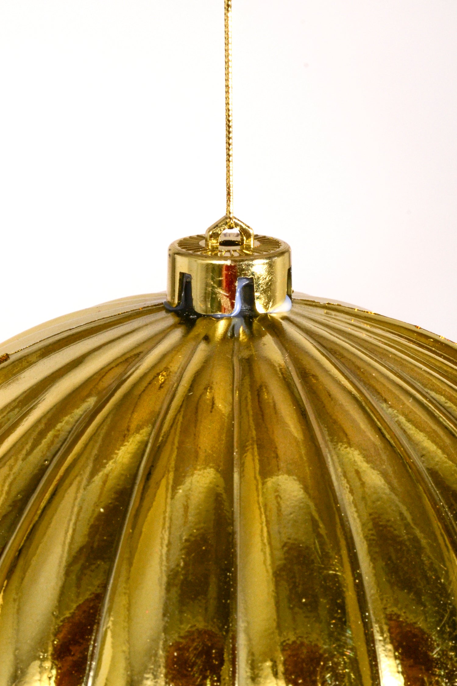 200Mm Shiny Pumpkin Ball Ornament Gold
